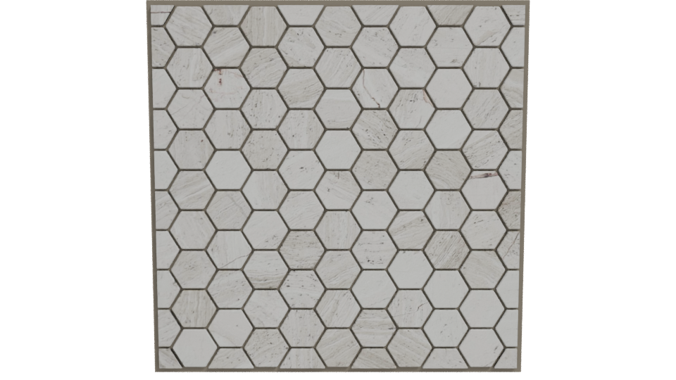 Hexagonal Tile Pattern 3D Model - Professional 3D Model Render 11
