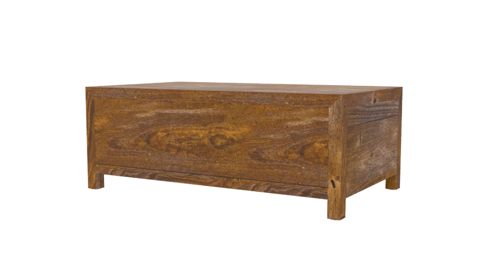 Vintage Wooden Storage Table Model - Professional 3D Model Render 6