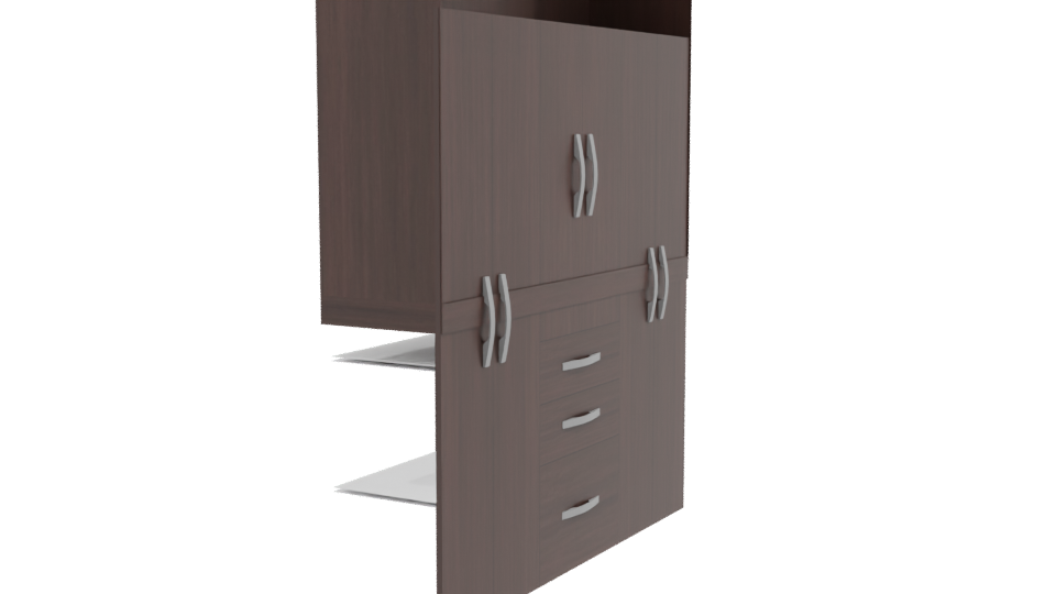 Modern Wooden Storage Cabinet 3D - Professional 3D Model Render 9