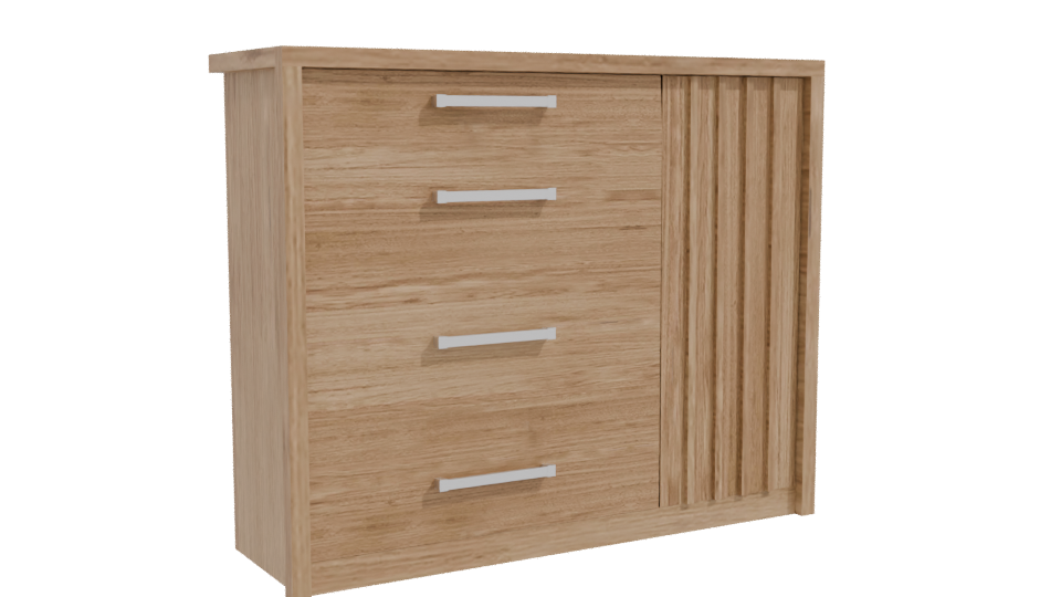 Modern Wooden GAVETERO 3D Model - Professional 3D Model Render 10