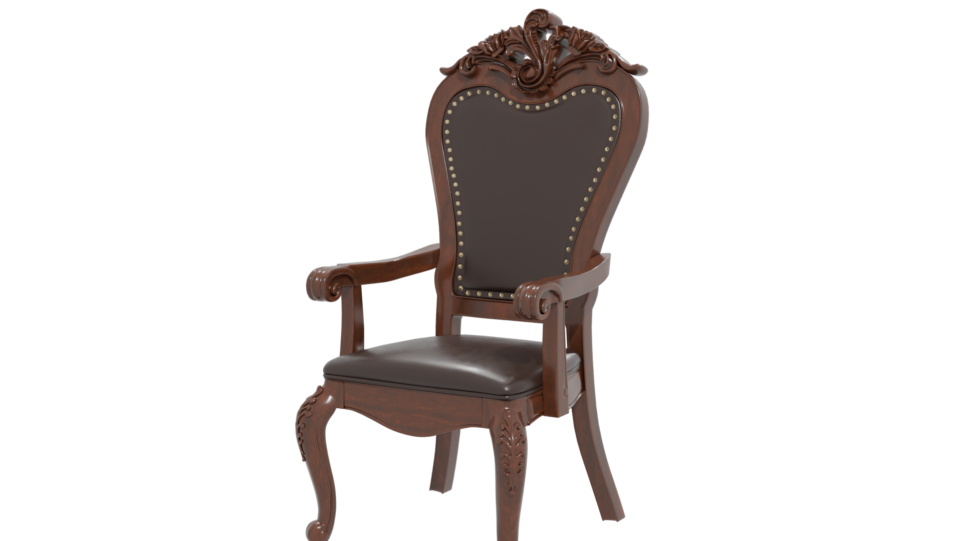 Vintage Ornate Wooden Chair 3D - Professional 3D Model Render 12