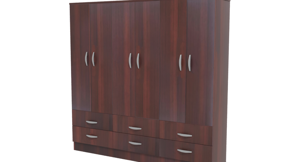 Stylish Wooden Wardrobe 3D Model - Professional 3D Model Render 12