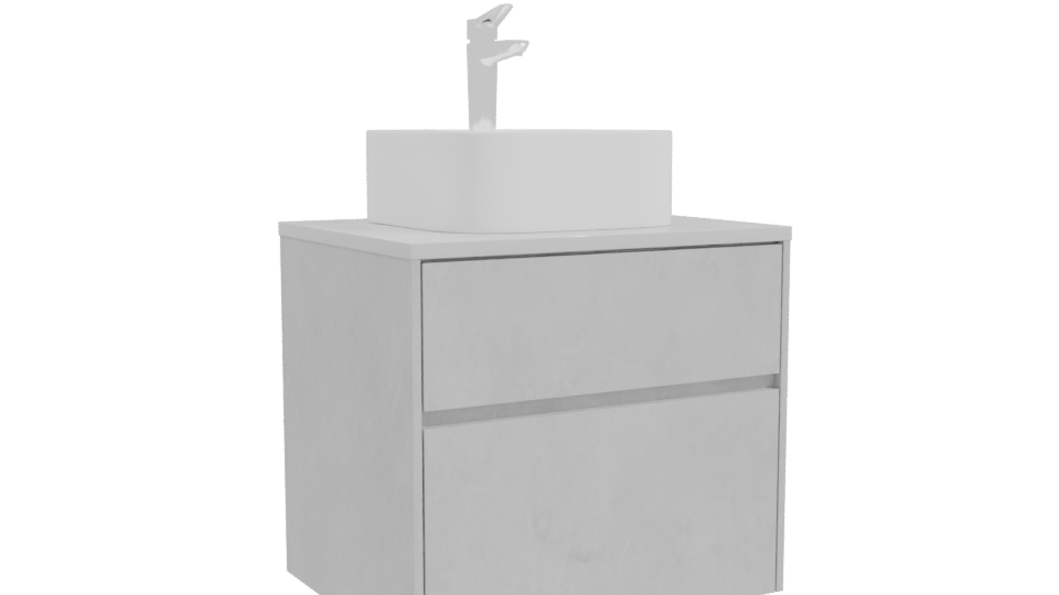Minimalist Bathroom Vanity with Vessel Sink 3D Model - Professional 3D Model Render 10