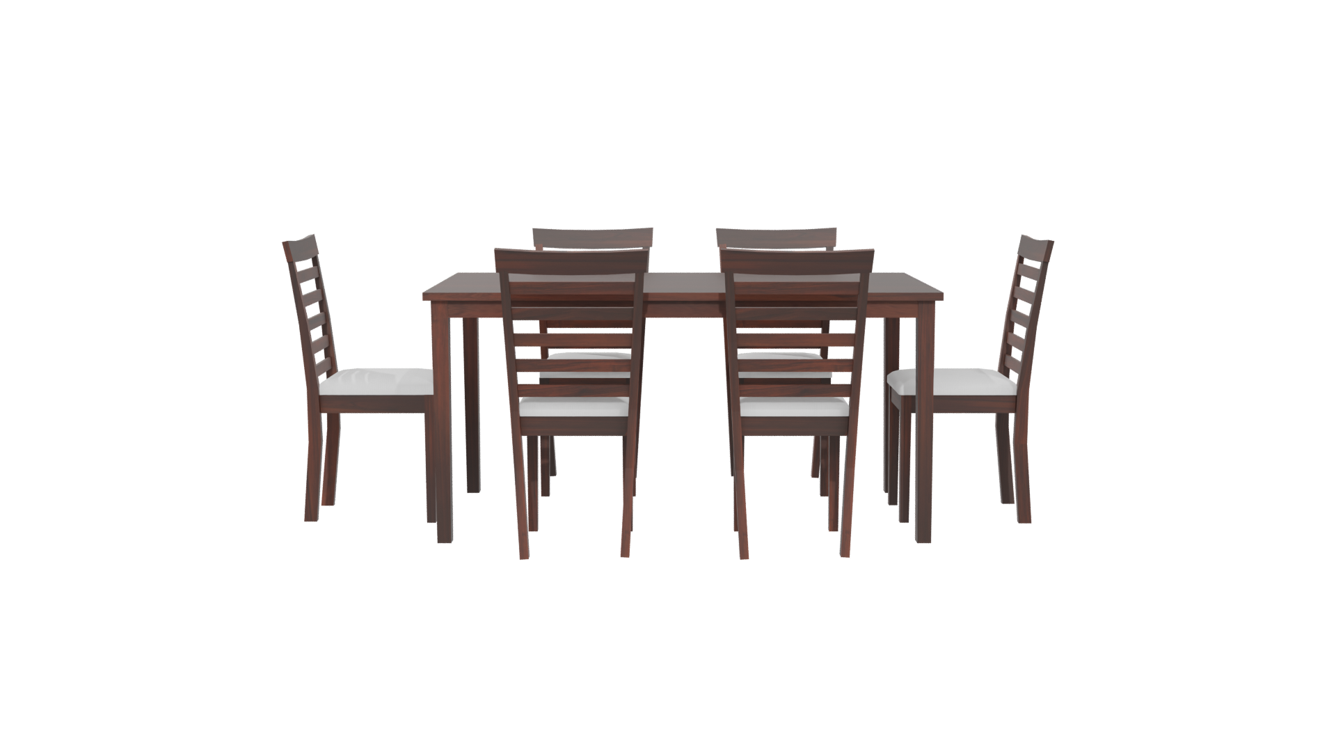 Stylish Wooden Dining Table Set with Chairs 3D Model - Professional 3D Model Render 5