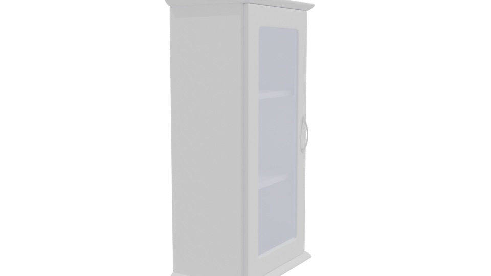 Elegant Minimalist Glass-Front Cabinet 3D Model - Professional 3D Model Render 9