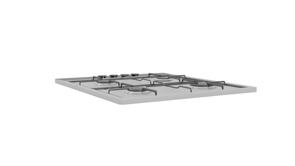 Sleek Gas Cooktop 3D Model - Professional 3D Model Render 4