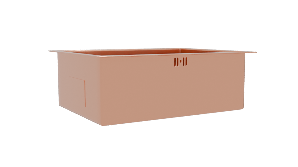 Stylish Rectangular Copper Basin 3D - Professional 3D Model Render 4