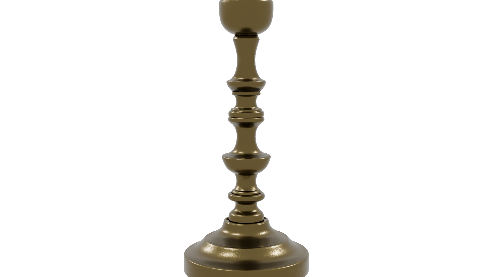 Vintage Brass Candle Holder Model - Professional 3D Model Render 9