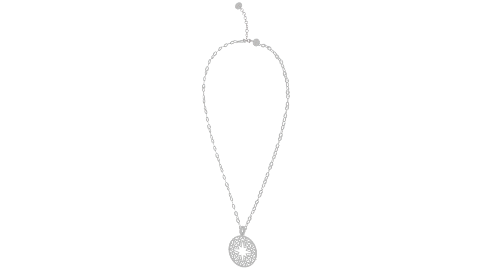 Elegant Silver Pendant Necklace 3D - Professional 3D Model Render 12