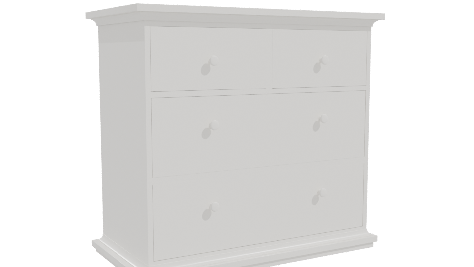 Elegant White Chest of Drawers - Professional 3D Model Render 10