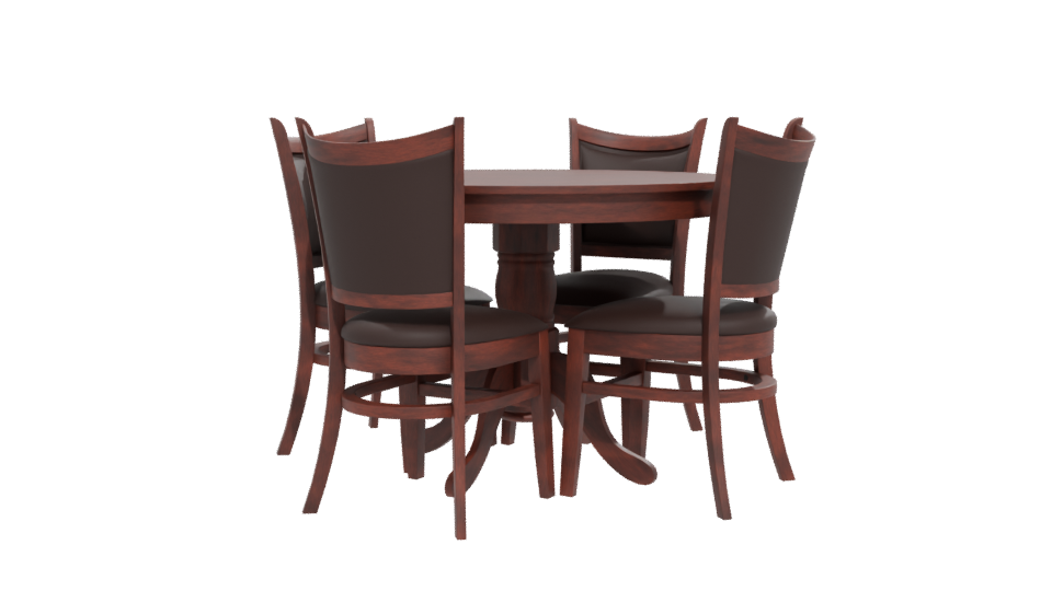 Stylish Wooden Dining Set 3D - Professional 3D Model Render 12