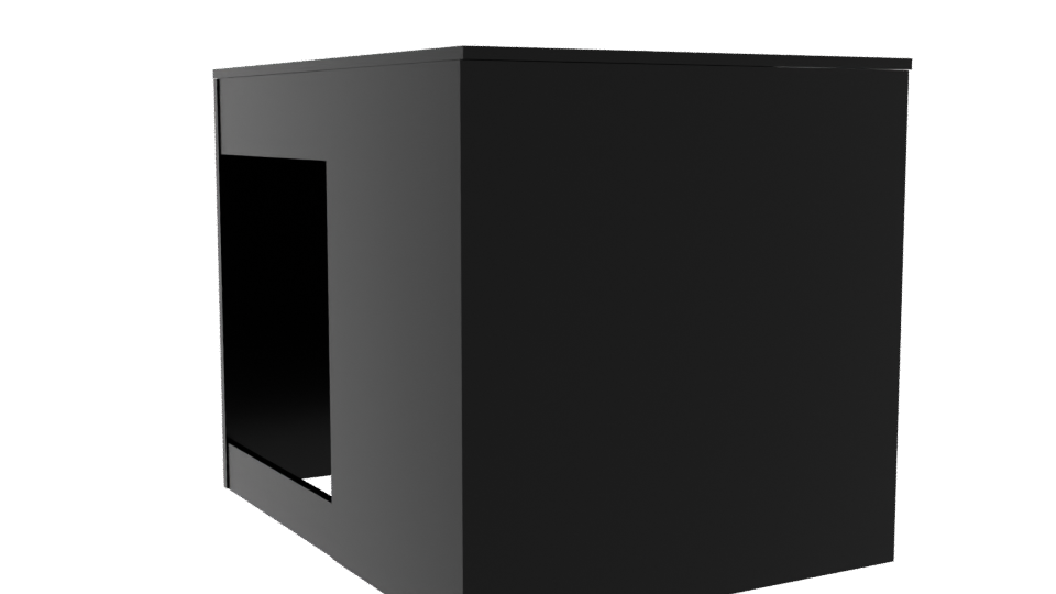 Minimalist Black Office Desk - Professional 3D Model Render 7