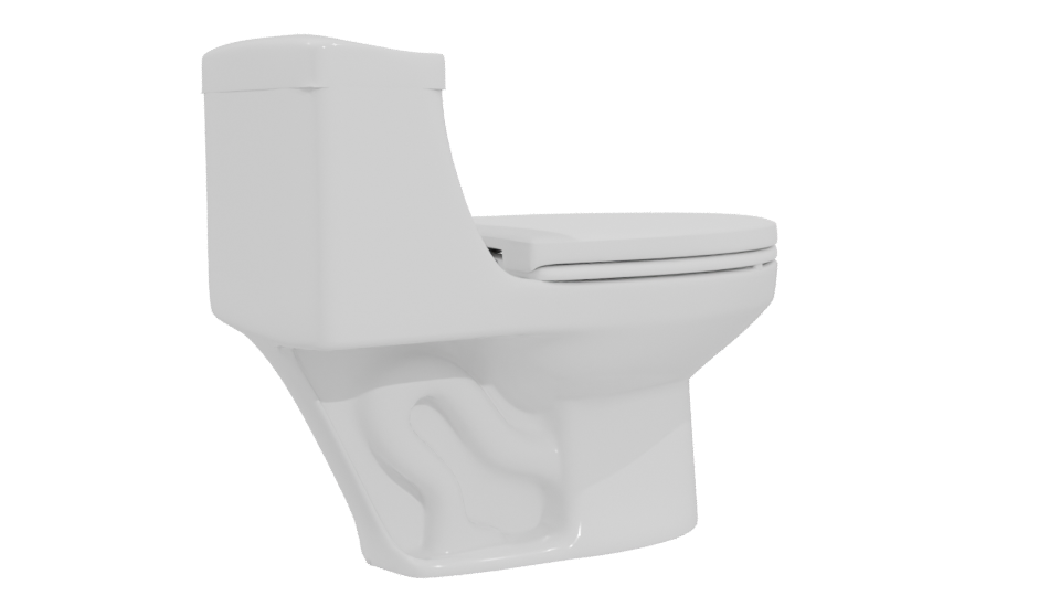 Stylized White Toilet Model 3D - Professional 3D Model Render 4