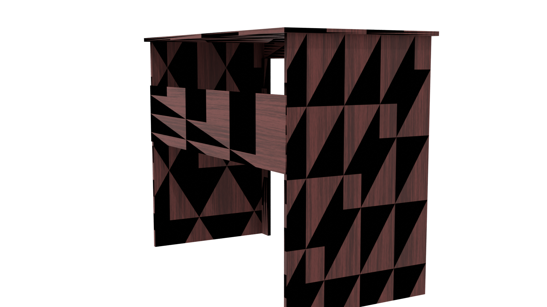 Elegant Wooden Writing Desk 3D Model - Professional 3D Model Render 7