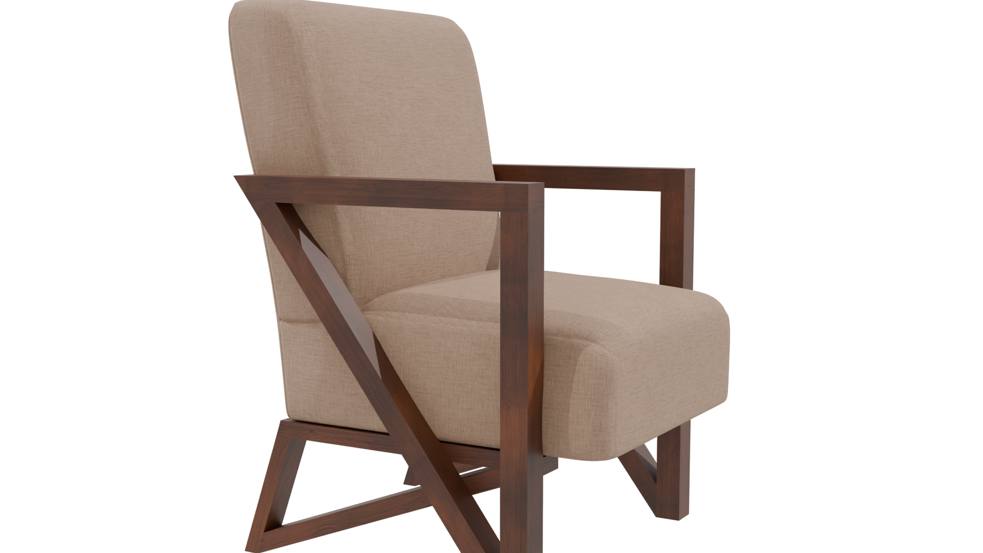 Minimalist Fabric Armchair Model - Professional 3D Model Render 13
