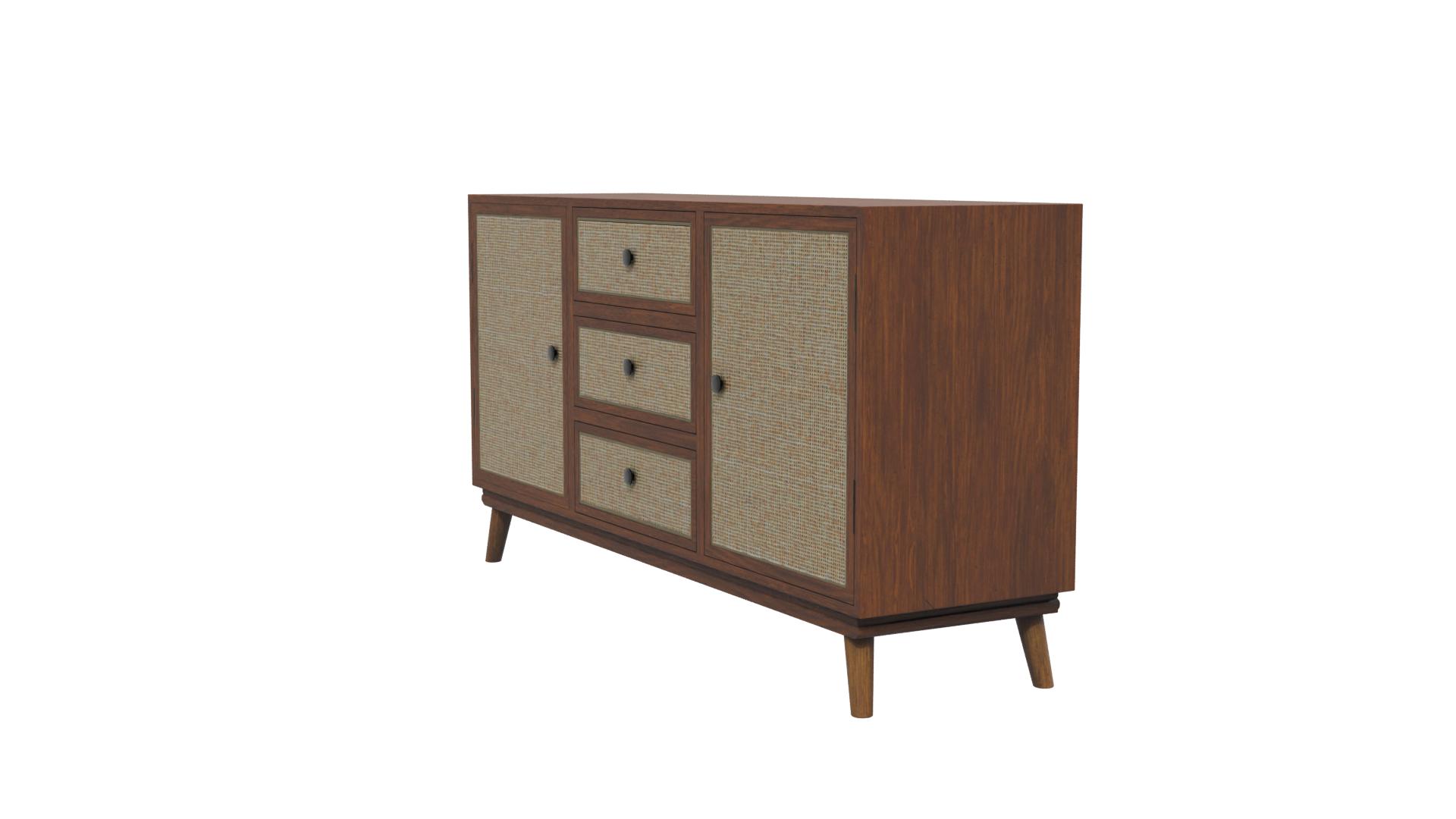 Stylish Wooden Cabinet Model - Professional 3D Model Render 13