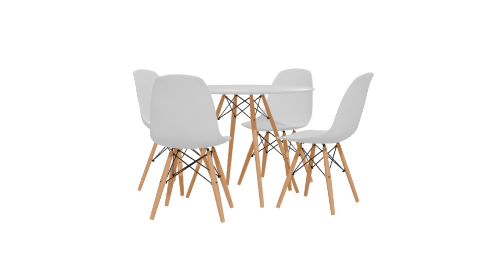 Stylish Modern Dining Table Set 3D Model - Professional 3D Model Render 12