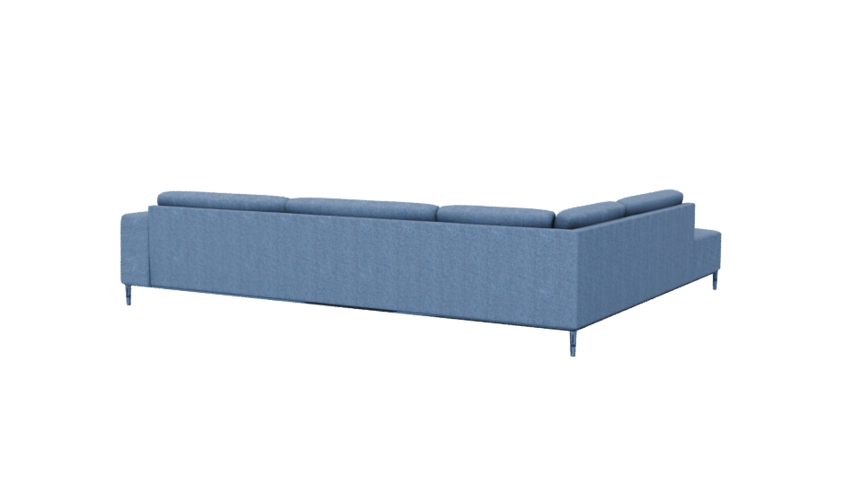 Contemporary L-Shaped Fabric Sofa 3D Model - Professional 3D Model Render 6