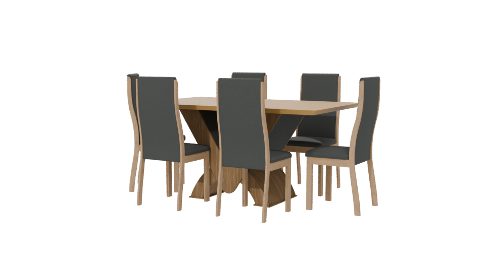 Elegant Dining Table Set 3D - Professional 3D Model Render 6
