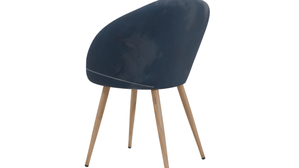 Contemporary Velvet Accent Chair 3D Model - Professional 3D Model Render 3
