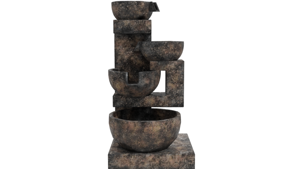 Stylish Stone Fountain 3D Model - Professional 3D Model Render 11
