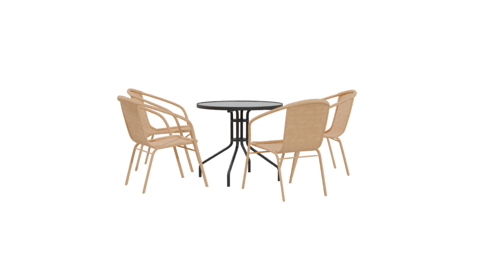 Contemporary Outdoor Dining Set 3D - Professional 3D Model Render 4