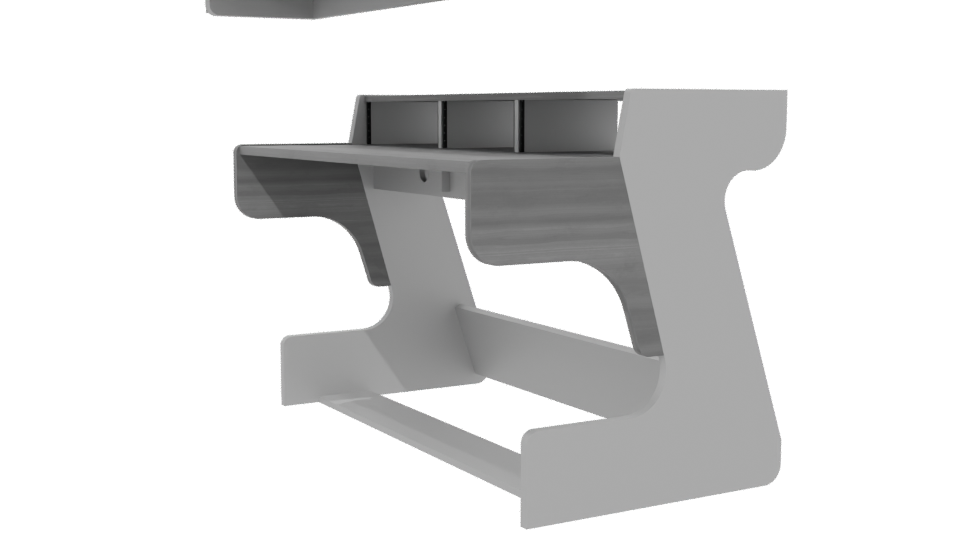 Minimalist Office Desk Model - Professional 3D Model Render 13