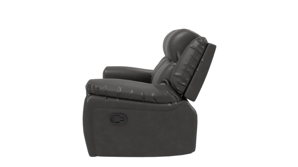 Stylish Black Reclining Couch Model - Professional 3D Model Render 2