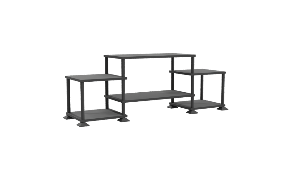 Contemporary Black Multi-Level Display Shelf 3D Model - Professional 3D Model Render 10