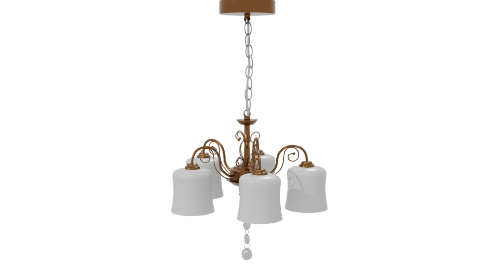 Elegant Vintage 5-Lamp Chandelier 3D - Professional 3D Model Render 7