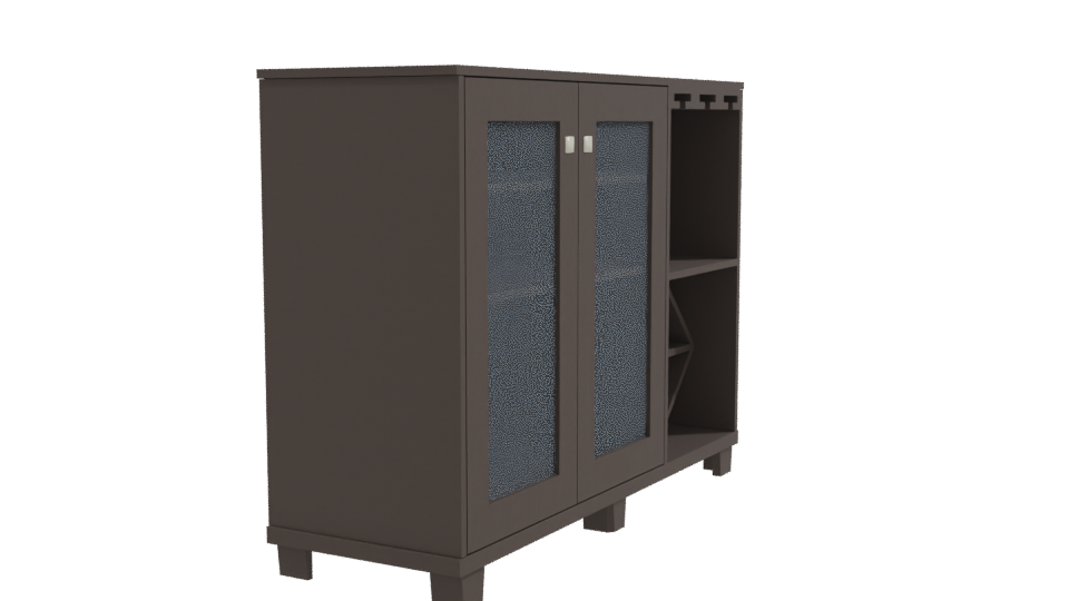 Stylish Modern Glass-Front Cabinet - Professional 3D Model Render 9