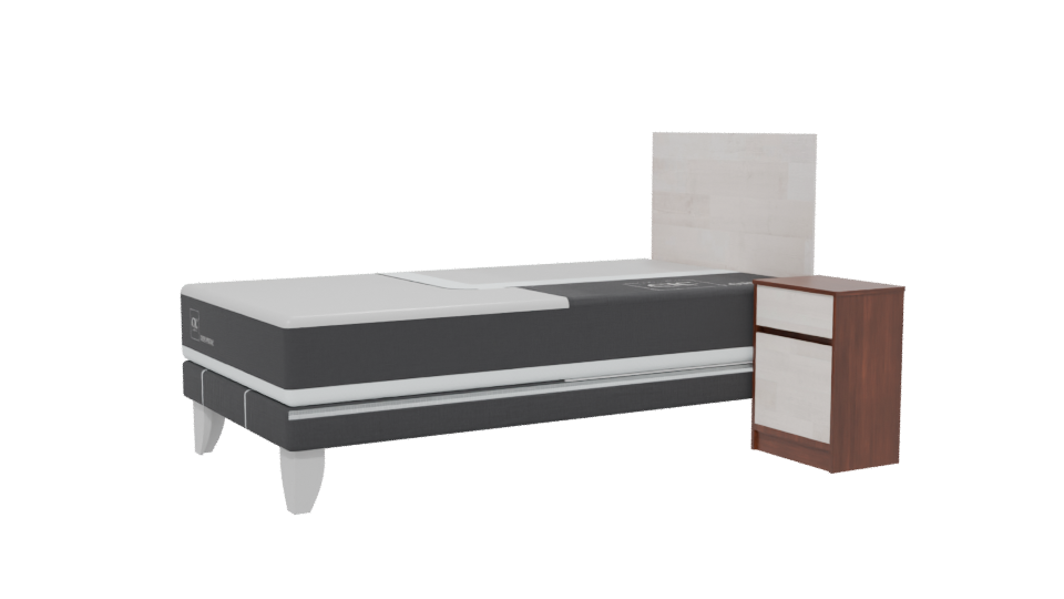 Stylish Minimalist Bed with Nightstand 3D Model - Professional 3D Model Render 13