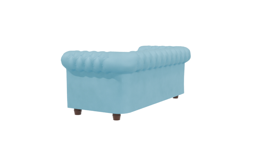 Elegant Blue Sofa 3D Model - Professional 3D Model Render 3