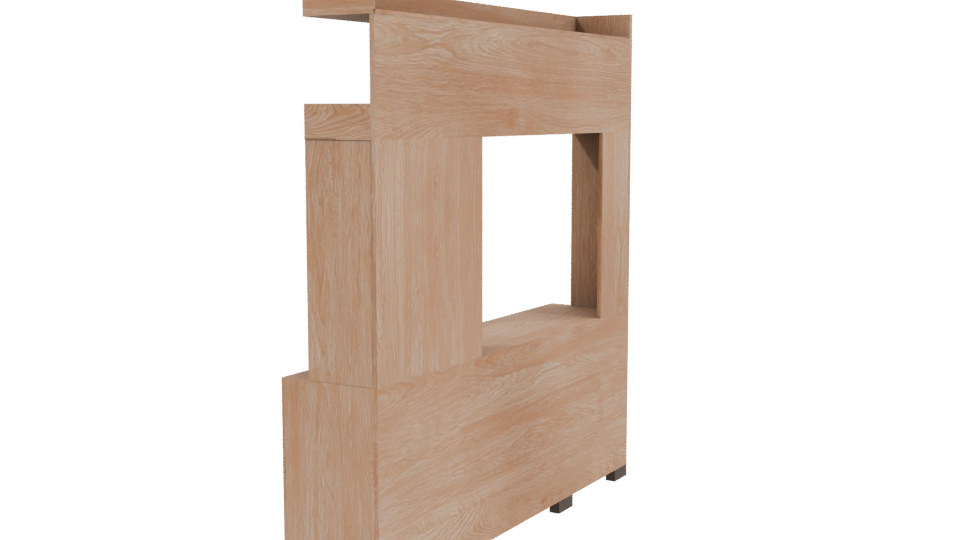 Stylish Wooden Media Console 3D - Professional 3D Model Render 3