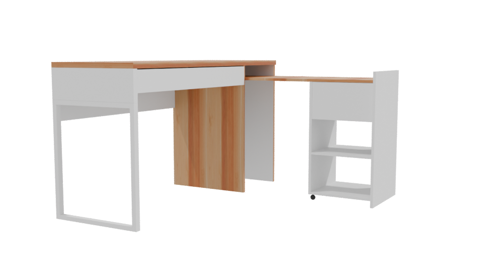 Modern Minimalist Desk with Storage 3D Model - Professional 3D Model Render 9