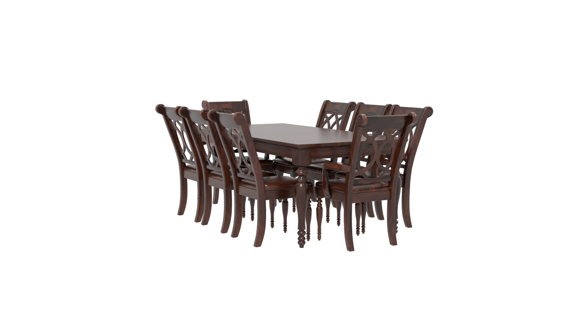Wooden Dining Table Set 3D - Professional 3D Model Render 13
