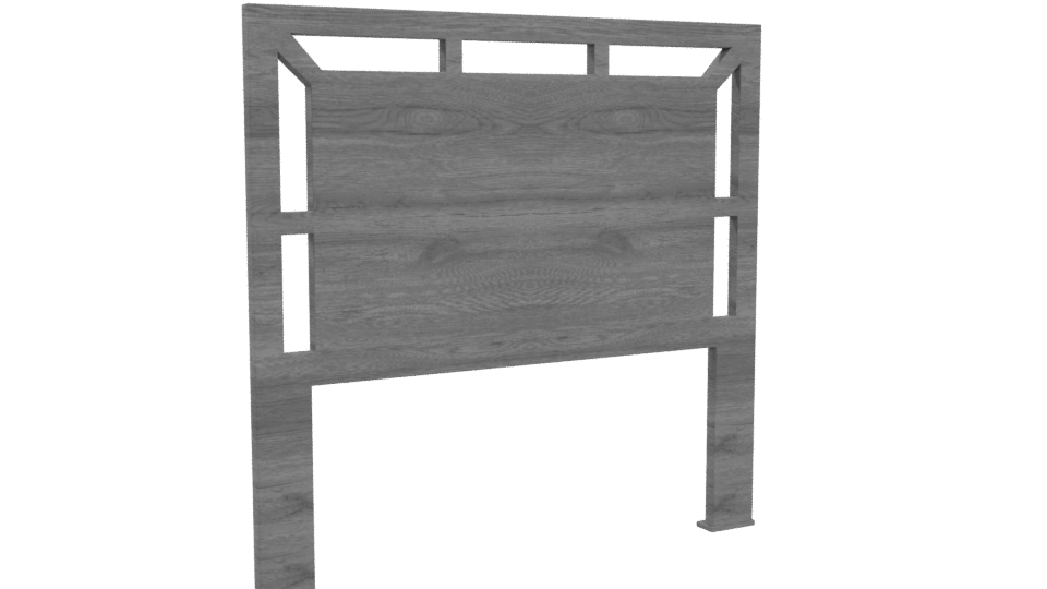 Elegant Upholstered Headboard Model - Professional 3D Model Render 4