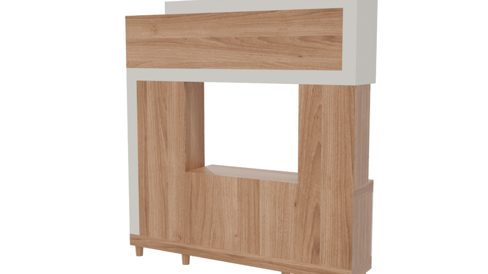 Contemporary Wooden TV Unit 3D - Professional 3D Model Render 6
