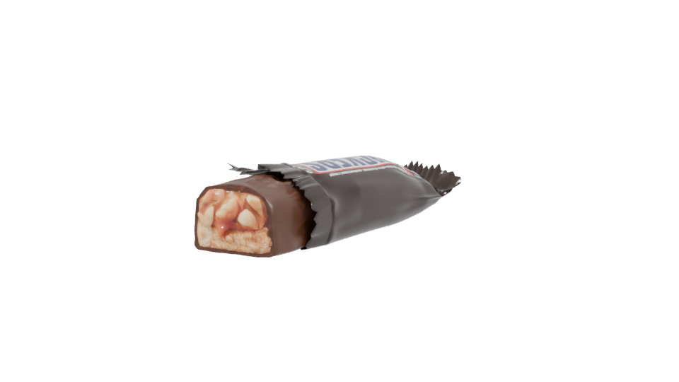 Realistic Chocolate Snack Bar 3D Model - Professional 3D Model Render 3