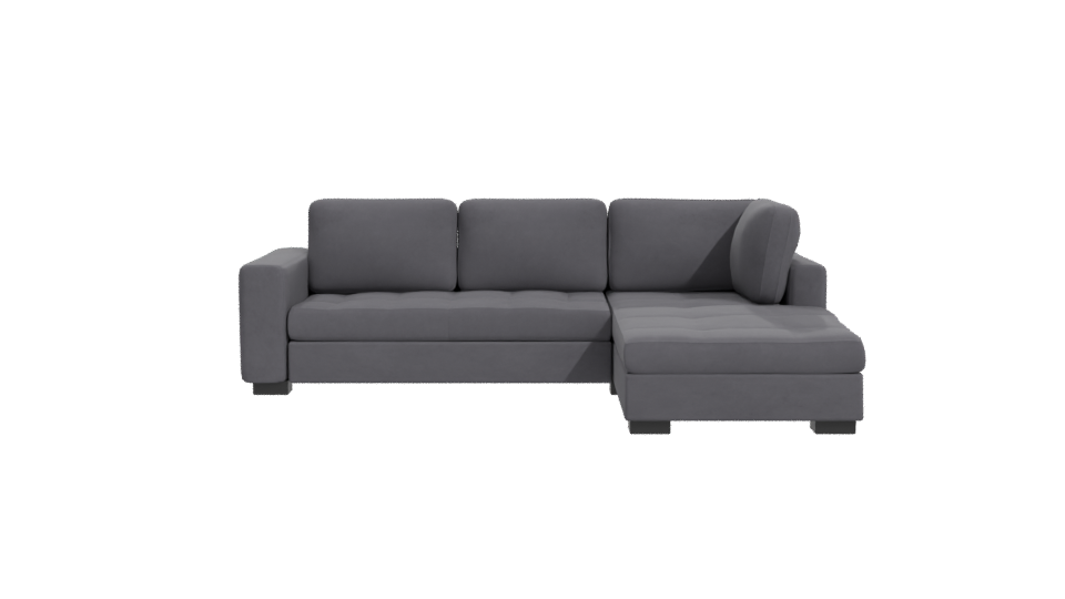 Gray Fabric Sectional Sofa Model - Professional 3D Model Render 11