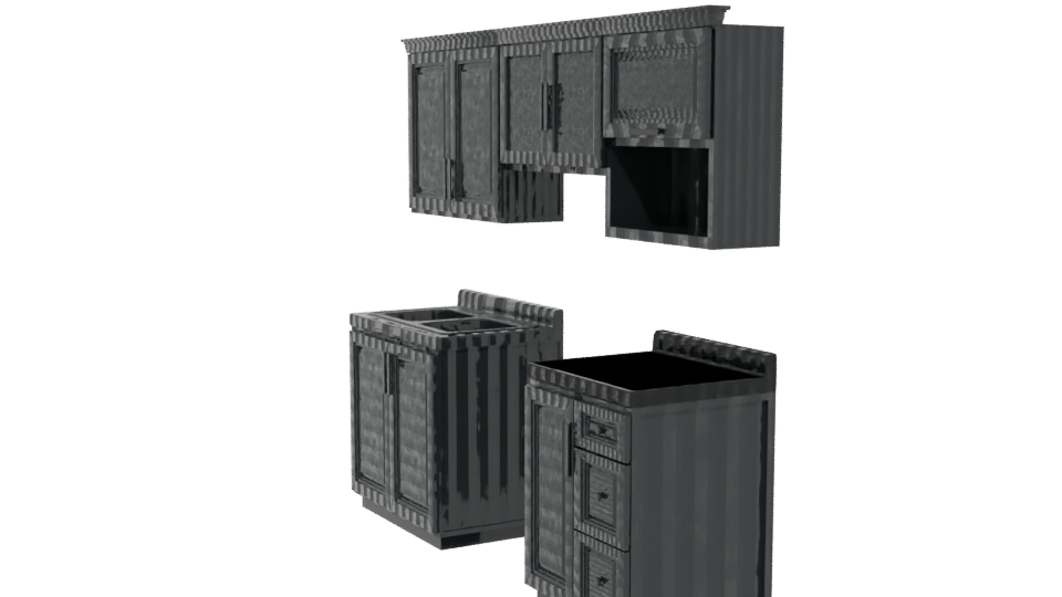 Stylish Kitchen Cabinet Set 3D - Professional 3D Model Render 13