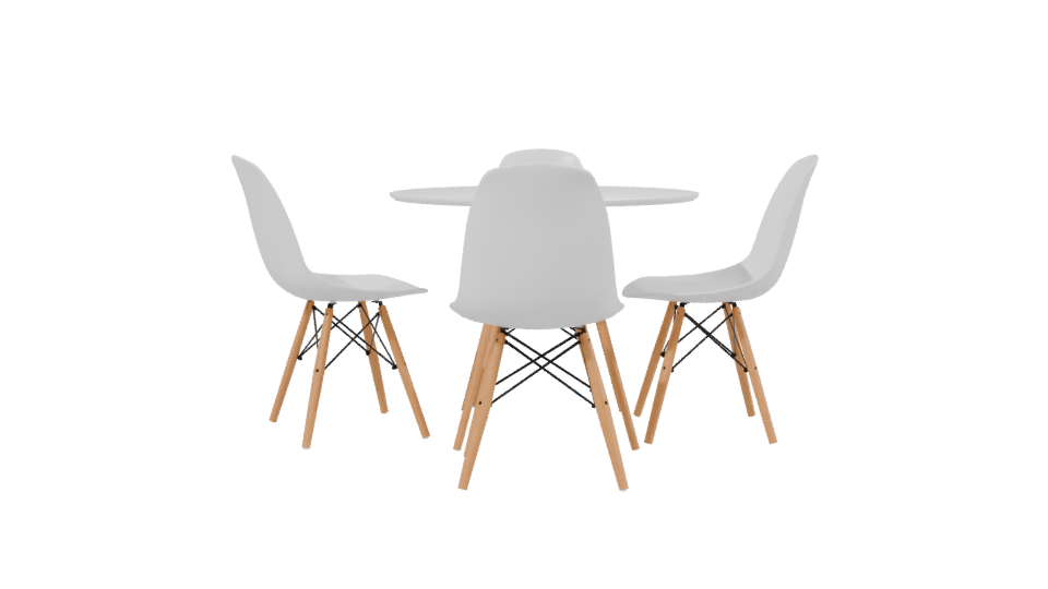 Stylish Modern Dining Table Set 3D Model - Professional 3D Model Render 2