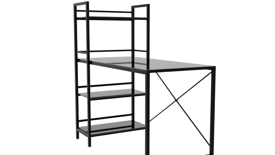 Black Bilbao Desk 3D Model - Professional 3D Model Render 13