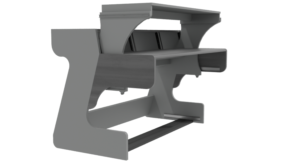 Contemporary Office Desk 3D Model - Professional 3D Model Render 9