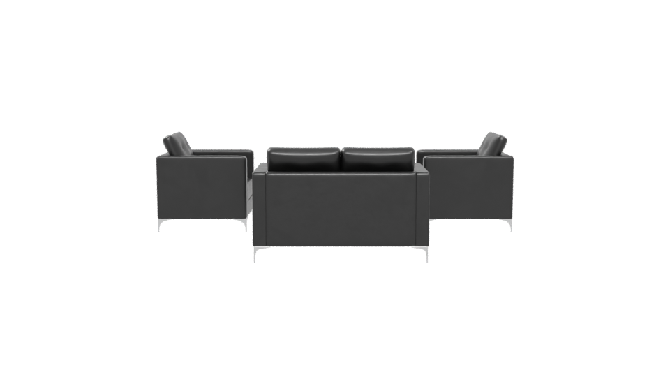 Contemporary Black Fabric Sofa Set 3D Model - Professional 3D Model Render 5
