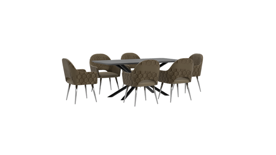 Elegant Modern Dining Set 3D - Professional 3D Model Render 10