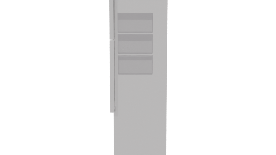 Sleek Stainless Steel Refrigerator 3D Model - Professional 3D Model Render 2