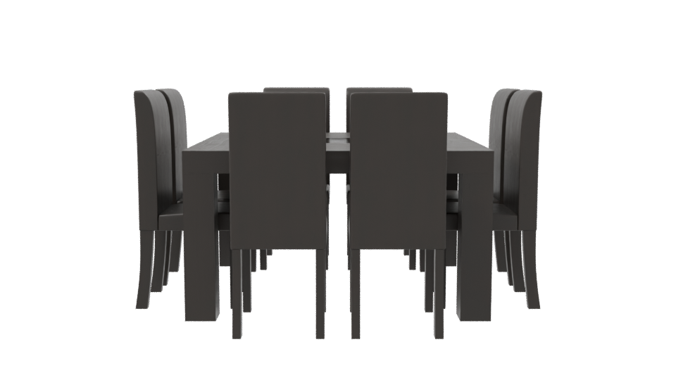 Minimalist Dining Table Set 3D - Professional 3D Model Render 8