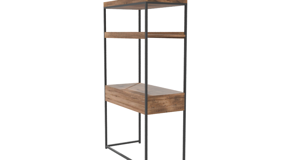 Modern Wooden Shelf Unit 3D - Professional 3D Model Render 7