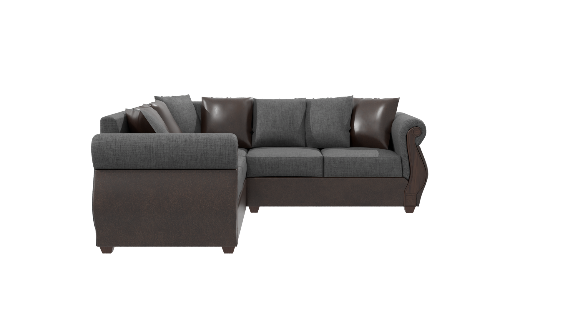 Elegant Modern Sectional Sofa 3D Model - Professional 3D Model Render 8